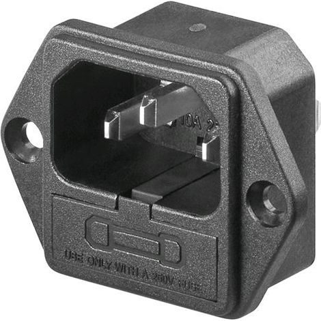 Goobay Connettore VDE da Pannello c/viti Maschio con Alloggio Fusibile