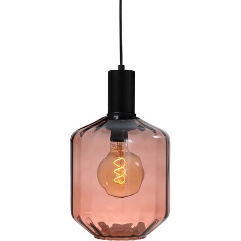 Lampe suspendue noire Porto avec verre rouge Jagger - Ø 19cm - 2710-05-05-9