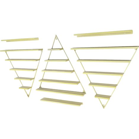 Support à vernis à ongles, présentoir mural, design triangulaire, Or (1/2)
