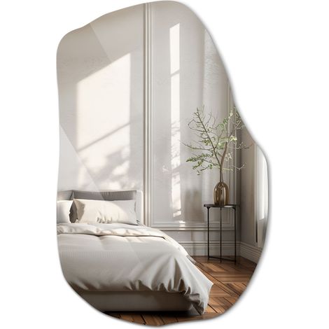 Miroir mural asymétriqu - Décor Miroir – 80 cm x 52 cm - idéal pour le salon, la chambre à coucher, le couloir