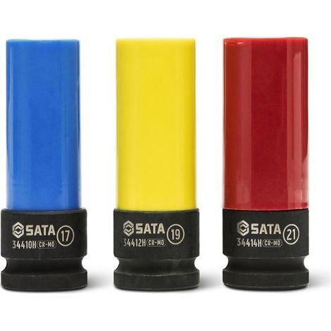 1/2" 6-kant Schon-Kraft-Steckschlüssel-Satz 17, 19, 21 mm