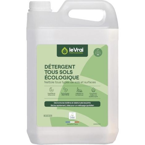 Détergent écologique pour sols fragiles et multi-surfaces – 94 % d'ingrédients d'origine naturelle – Écolabel – 5L – Enzypin