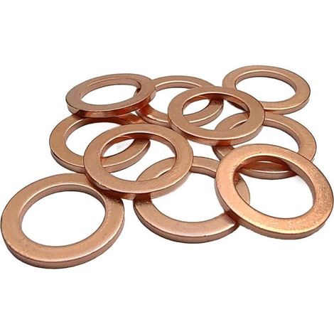 10 Joints en Cuivre M12 x 18 x 15 pour bouchons de vidange d'huile, compatibles avec la plupart des séries BMW et divers modèles d'autres constructeurs automobiles (1/3)