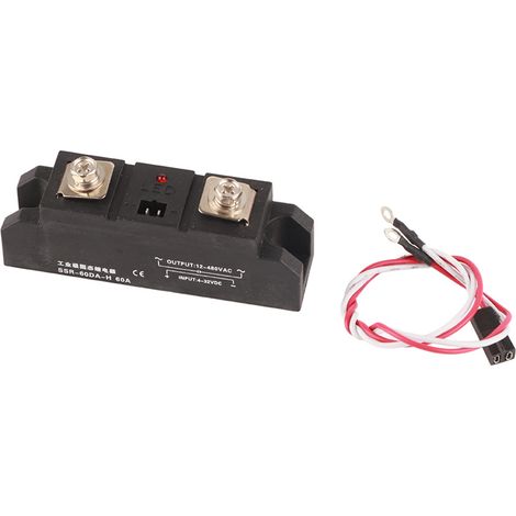 Relais statique SSR‑60DA‑H, grade industriel, composant électrique sans contact, accessoire de commutation fiable (1/5)