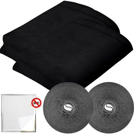 Fenster-Moskitonetze, Insektenschutz-Standard-Fenster-Moskitonetz, Fensternetz, mit 2 Rollen Klebestreifen, 2er-Pack, 150 cm x 200 cm (1/5)