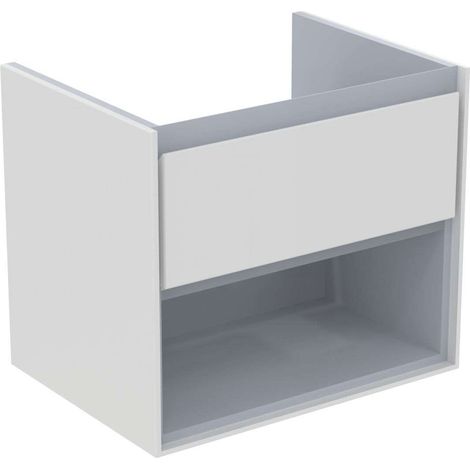 Ideal Standard Connect Air - Mobiletto sottolavabo 60x44x55 cm, bianco lucido/grigio chiaro opaco E0826KN (1/5)