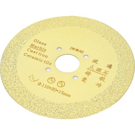 Disque de scie diamanté en fonte brasée, fibre de verre et marbre, 110 x 20 x 15 mm (1/5)