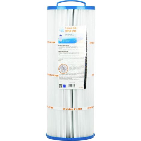 Crystal Filter – Filtre piscine SPCF-204 v2 – Cartouche 52 cm x 18 cm – Finesse de filtration 5,1 m² – Débit max 15 m³/h