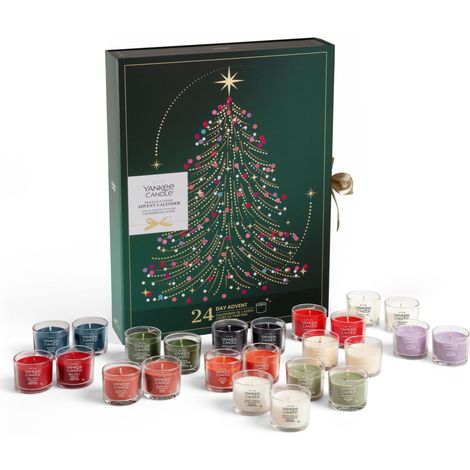 YANKEE CANDLE COFFRET CADEAU BOUGIES PARFUMÉES DE NOËL CALENDRIER DE L'AVENT AMATEURS DE PARFUMS CADEAUX DE NOËL PARFAITS PO