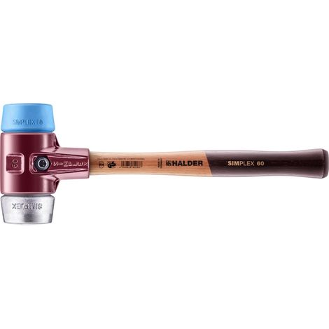 HALDER SIMPLEX Schonhammer Ø 60 mm TPE-soft blau / Weichmetall mit Tempergussgehäuse (1/5)