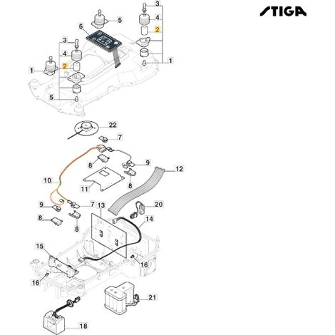 Antivibrationspuffer Roboter-Rasenmäher Modelle A1000 ORIGINAL STIGA 322250016/0