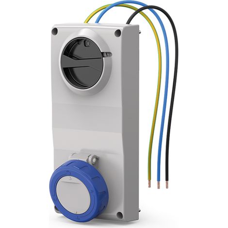 Presa interbloccata scame proxima 2p+t 16a blu - 407.1683