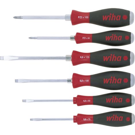 Wiha Juego de destornilladores SoftFinish® Ranurado con varilla hexagonal continua y plancha de acero maciza (21251) (1/2)
