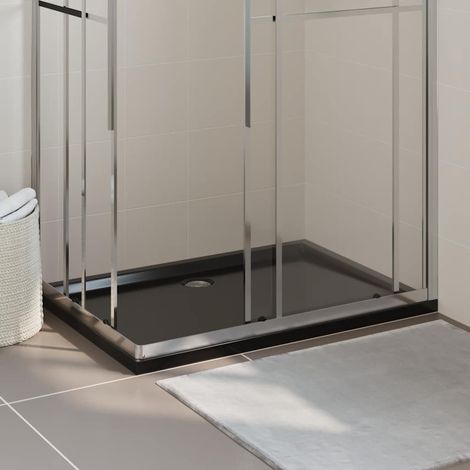 Plato de ducha rectangular negro ABS 80x110 cm