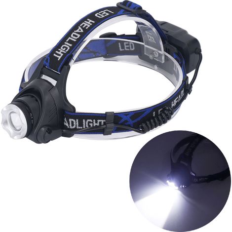 Lampe Frontale LED Lampe Frontale Haute Luminosité Lampe Frontale Réglable 3 modes résistants à l'eau pour l'extérieur,DUBUNS (1/5)