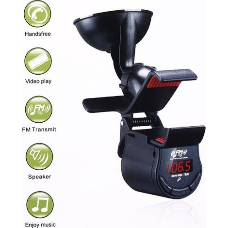 TrAdE Shop Traesio - Supporto Per Auto Vivavoce Trasmettitore Fm Universale Altoparlante Display - (1/5)