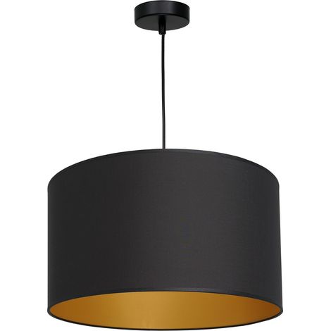Suspension Arden noire tissu intérieur doré Ø40 E27