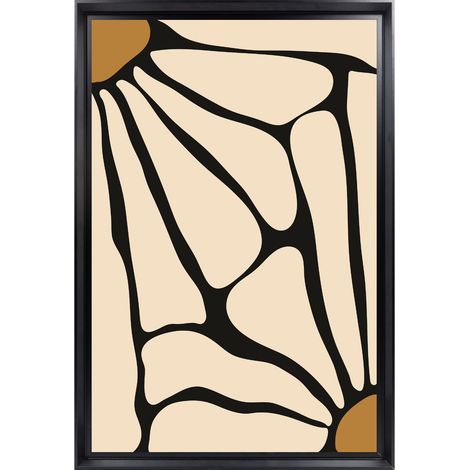Tableau mural encadré feuille abstraite graphique 40x60 cm - Tableau Mural Décoratif - Image Encadrée Imprimée en HD - Impression 40x60 cm sur Fibres de Bois FSC - Finition Mate - Fabriqué en France (1/5)