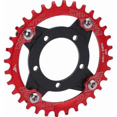 Kit de conversion de plateau 32 dents 104 BCD pour moteur central Bafang : adaptateur de pignon 104 BCD, plateau positif/négatif 32 dents. (1/5)