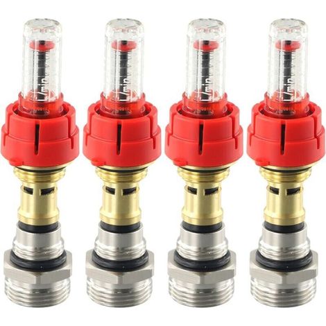 4 pièces,Débitmètre collecteur de chauffage au sol, régulateur de débit DN25, débits de 0 à 5 l/min (1/4)
