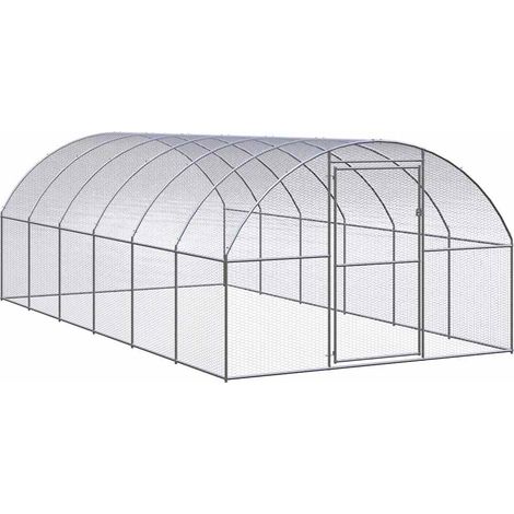 Gallinero de exterior de acero galvanizado 3x6x2 m vidaXL