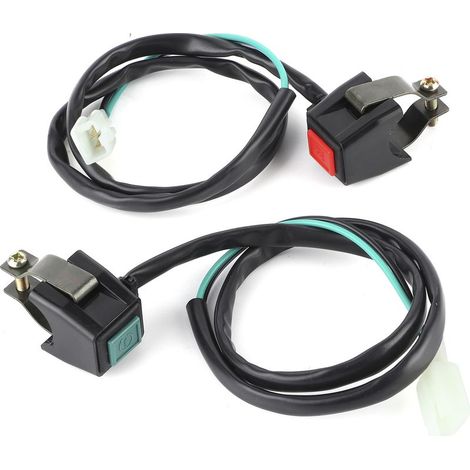 Interrupteur de démarrage universel pour moto, à double bouton de 22 mm, compatible avec les quads et motos Yamaha. (1/3)