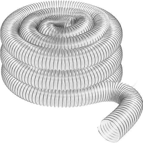 Tuyau d'aspiration de poussière en PVC transparent de 50 mm de diamètre extérieur (2 pouces), compatible avec les aspirateurs industriels équipés de raccords de 2 pouces. (1/5)