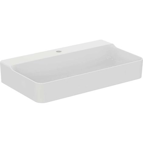 Lavabo CONCA 800x450x165mm bianco monoforo, senza troppopieno IDEAL STANDARD (1/5)