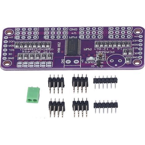 Servomotortreiber-PWM-Steuermodul, 16 Kanäle, 12 Bit, IIC, PCA9685-Controller für DIY-Projekte (1/5)