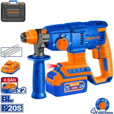 Marteau piqueur combiné Wadfow 20V sans balais 2.0J avec 2 batteries 4.0Ah et chargeur (1/5)