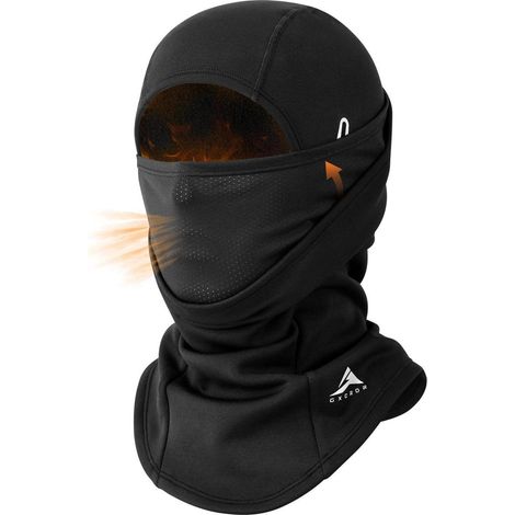 Sturmhaube Balaclava doppellagig winddicht warm für Ski Motorrad Laufen Unisex Schwarz (1/5)