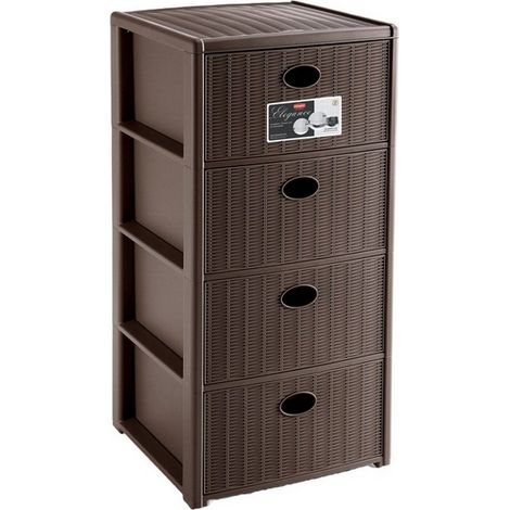 1PZ CASSETTIERA ELEGANCE 4 cassetti - cm. 40x40x80 h col. Tortora