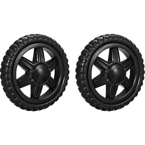 Lot de 2 roues de rechange pour caddie ou valise, diamètre 12,7 cm (5 pouces), en caoutchouc et mousse noire.