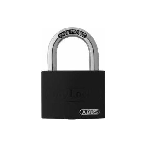 Zylindervorhangschloss T65AL/40 schwarz gl.Schlosskörper-B.43mm Alu.gl. (1/3)