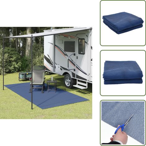 The Living Store Zeltteppich Blau 4x2 m - Campingausrüstung - Zeltausrüstung - Zeltbodenmatte - Rutschfeste Unterlage - Gartenmöbelschutz (1/5)