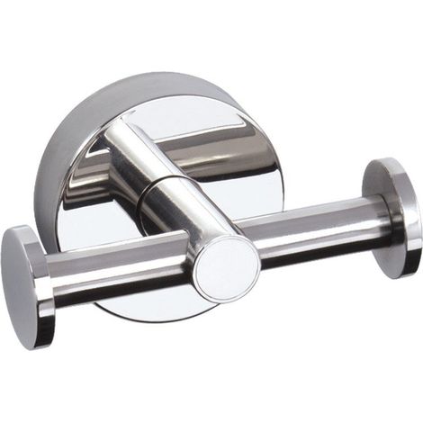 Appendiabiti bagno doppi ganci laterali acciaio inox lucido  MIRA-C kamalu