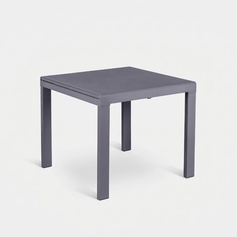 Tavolo allungabile in vetro temperato 90/163,5x90 Bryant - Grigio (1/2)