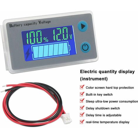10-100 V Batteriekapazitätsmonitor, programmierbare Spannungsanzeige für Batterie