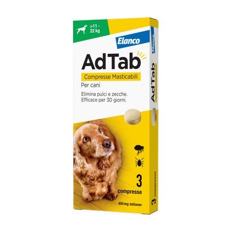 ANTIPARASSITARIO ADTAB CANI ELANCO - KG 11/22 CF=PZ 3- 1 confezioni