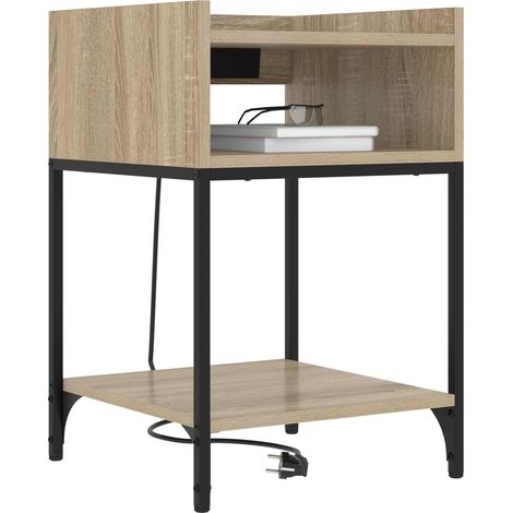 Maison Exclusive - Nachttisch mit Regal Sonoma-Eiche 40 x 40 x 61