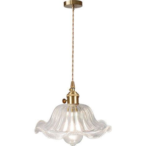 Plafonnier D'Intérieur Vintage Suspension Luminaire En Verre Lustre Rétro Suspension Moderne (1/5)
