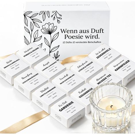 Bougies parfumées lot de 12 avec message caché pour femmes