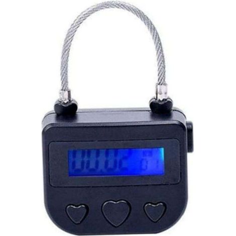 Lock Smart Time Serrure, Verrouillage de l'heure d'écran LCD, Minuterie électronique de voyage multifonction, Cadenas temporaire temporaire rechargeable USB étanche (1/4)