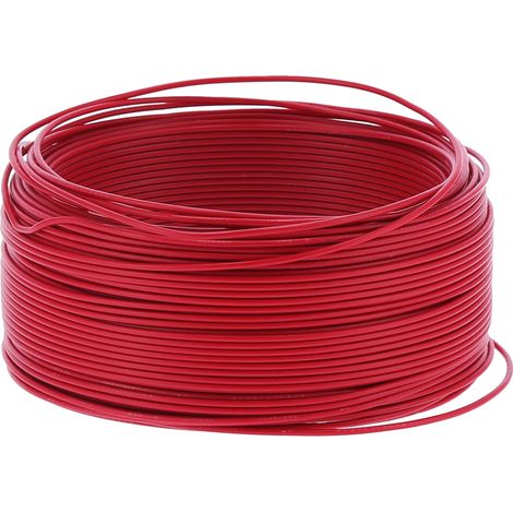 Fil électrique flexible 7 brins en cuivre rouge isolé BV‑1x1, 100 mètres (328,1 pi), AC300V, rouge