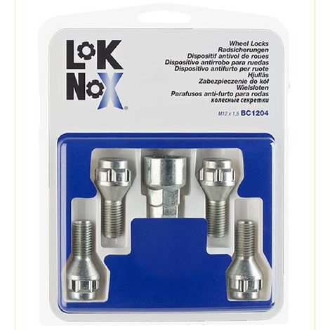 4 VIS ANTIVOL LOKNOX M12X1.5/ 60°/ LONG. 24MM/ Ø17/19MM