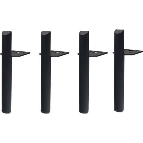 Ensemble de 4 pieds pour salle de bain, canapé, table basse, meuble, accessoires de meubles - Noir 18 cm (1/4)