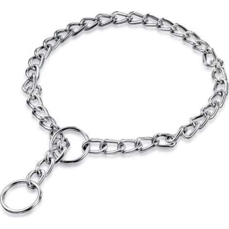 Metall-Hundehalsband, Kettenhalsband für Hunde, Stahl-Würgehalsband, rutschfestes Würgehalsband für Spaziergänge und Training von Haustieren, 3 mm x 55 cm