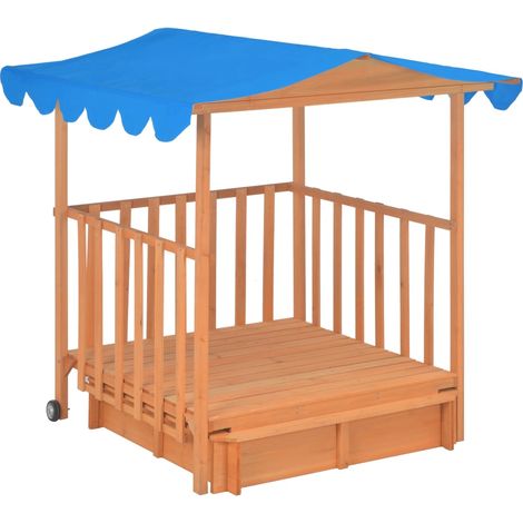 Casita de juegos infantil y arenero madera de abeto UV50 azul 020005061 (1/5)