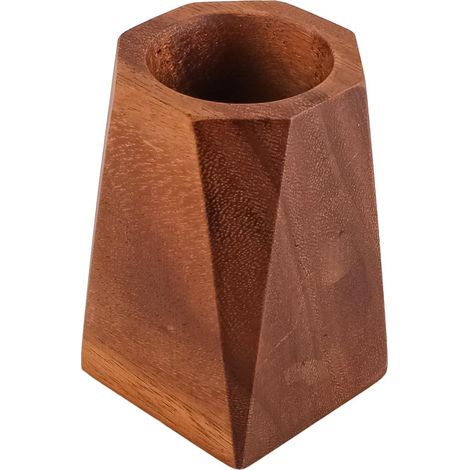 Pot à Crayons en Bois de Noyer, Porte-Crayon en Bois Polygonal, Porte-Stylo, Pot à stylos, Organisateur, Porte-Pinceau de Maquillage pour Bureau d'étudiant, bibliothèque de Bureau (octogone) (1/5)