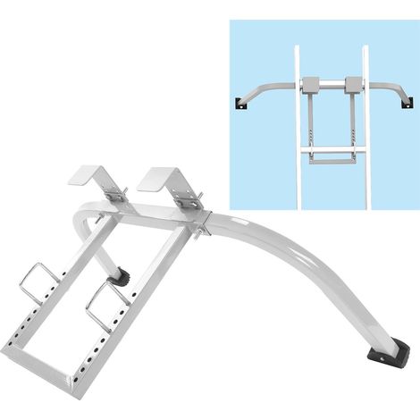 GARRYFIZH Stabilisateur d'échelle en acier, crochet de toit, entretoise pour peinture d'escalade, gris argenté (1/5)